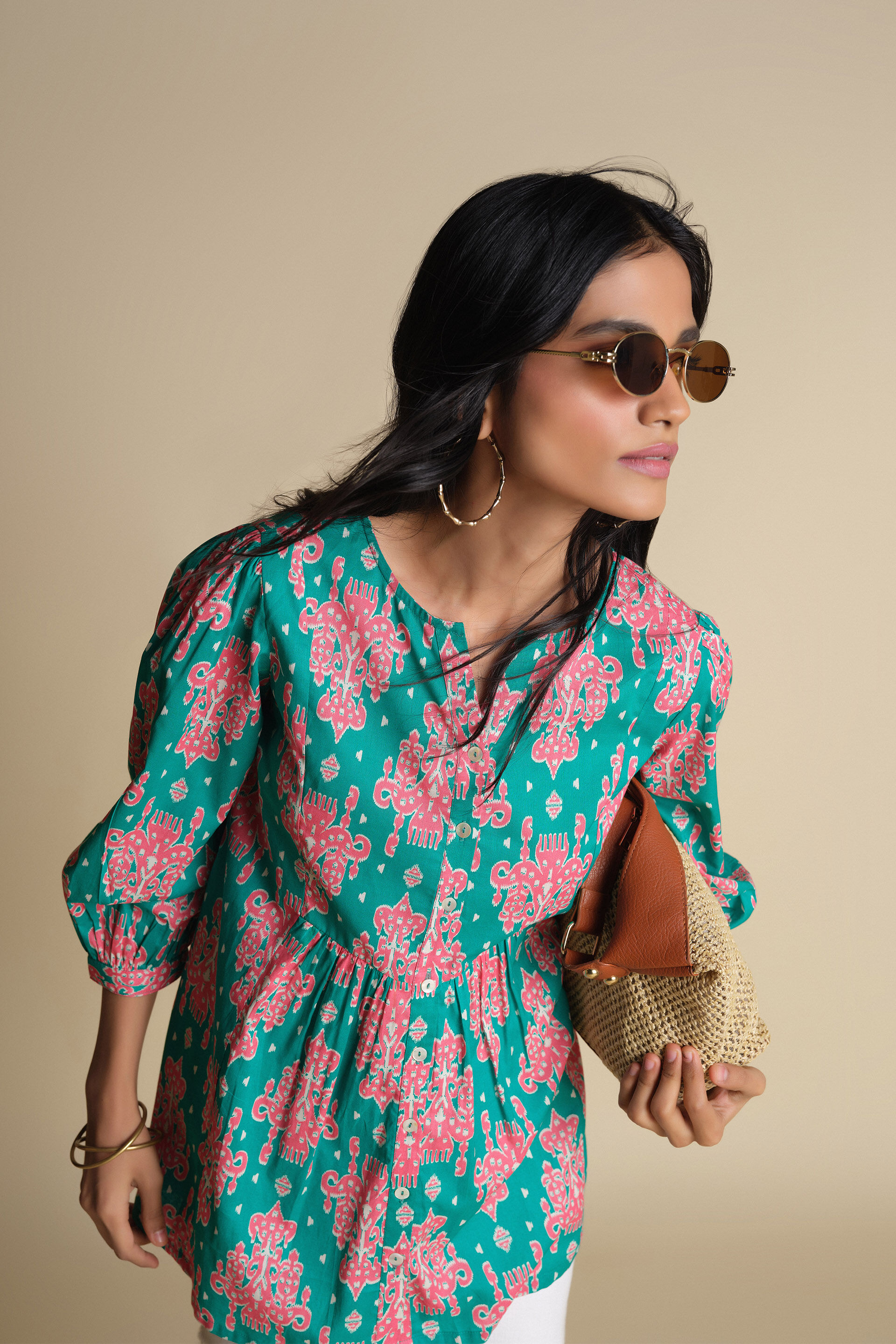 Flower Power Top, Green, image 3